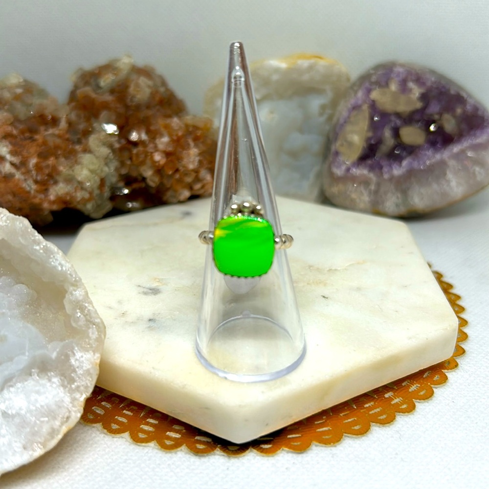 Green Aurora Opal ring 925